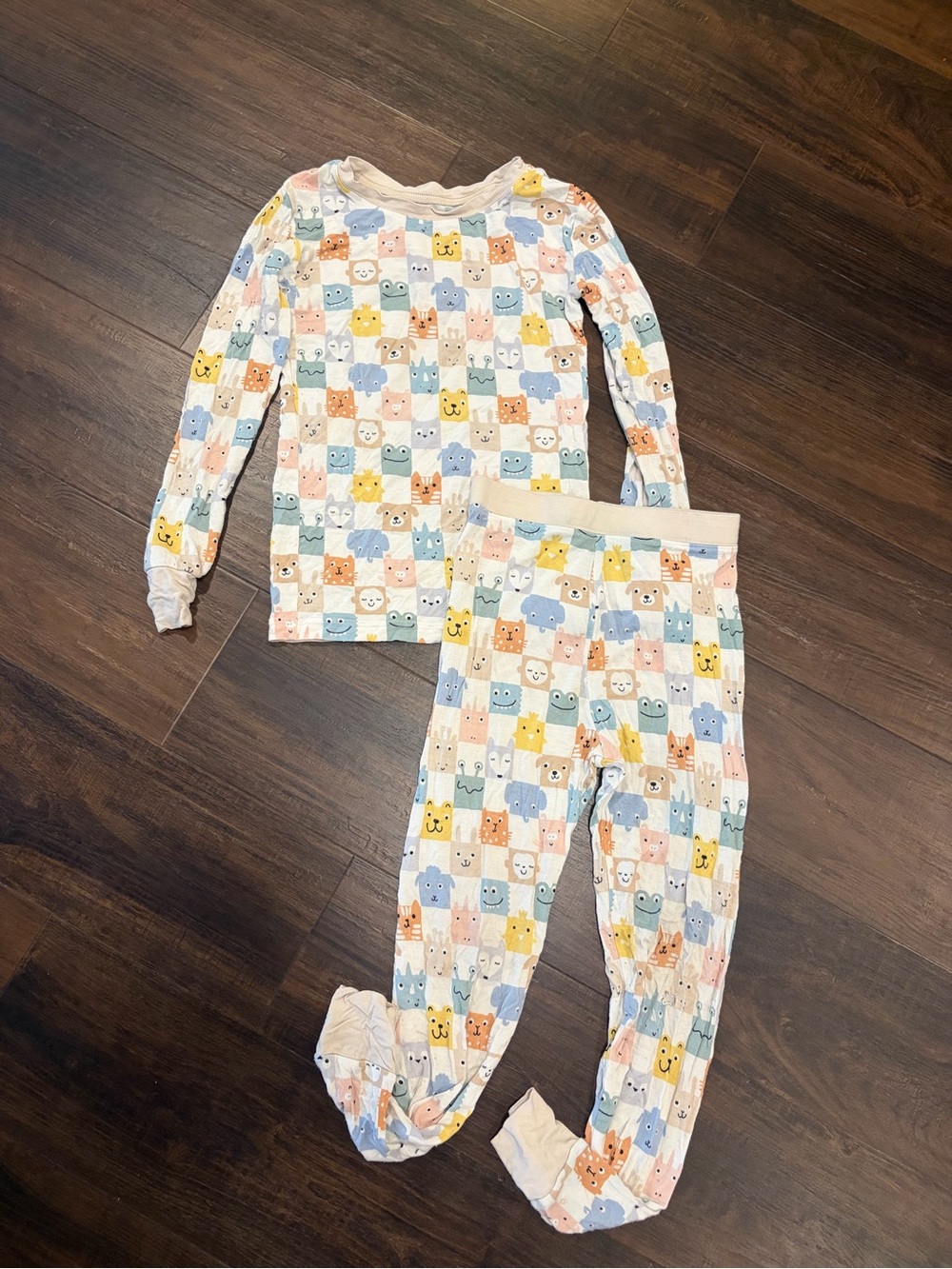 Little Sleepies Colorful Animal Face Bamboo Pajama Set  Size 5/6